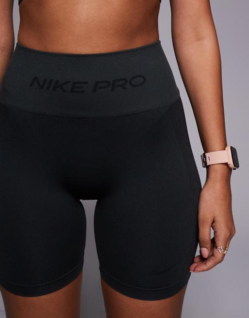 Nike Pro Training Dri-FIT seamless 5 inch shorts in dark grey, 5 of 5