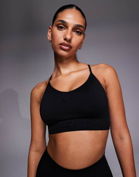 Nike Pro Training Dri-FIT seamless sports bra in black - view 1