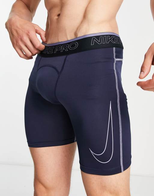 Nike Pro Training Dri FIT tight shorts in navy