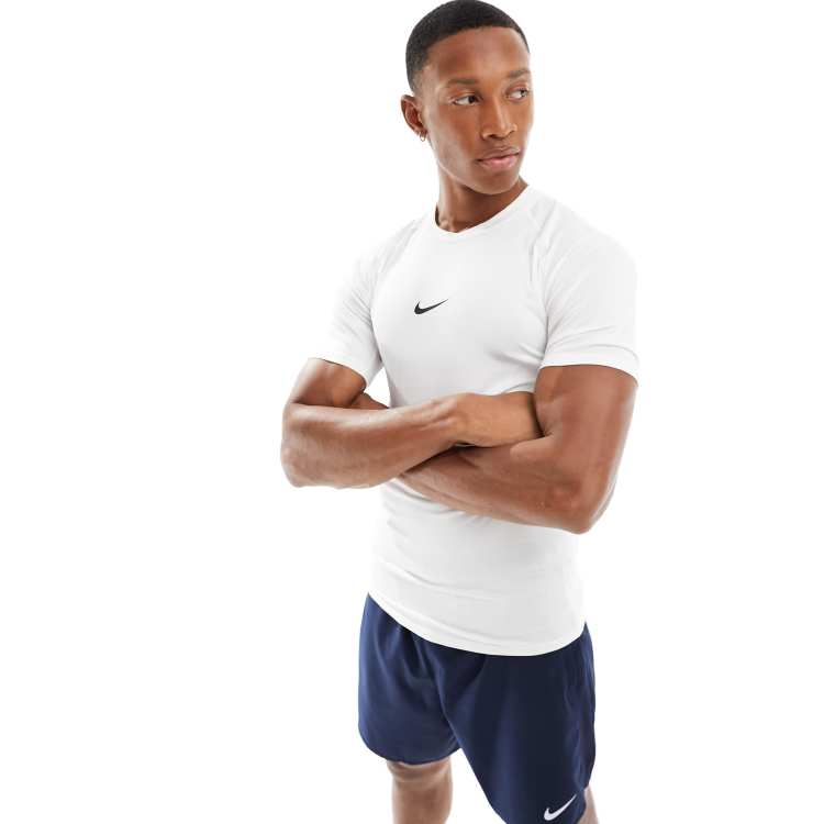 Nike Pro Training Dri FIT tight top in white ASOS