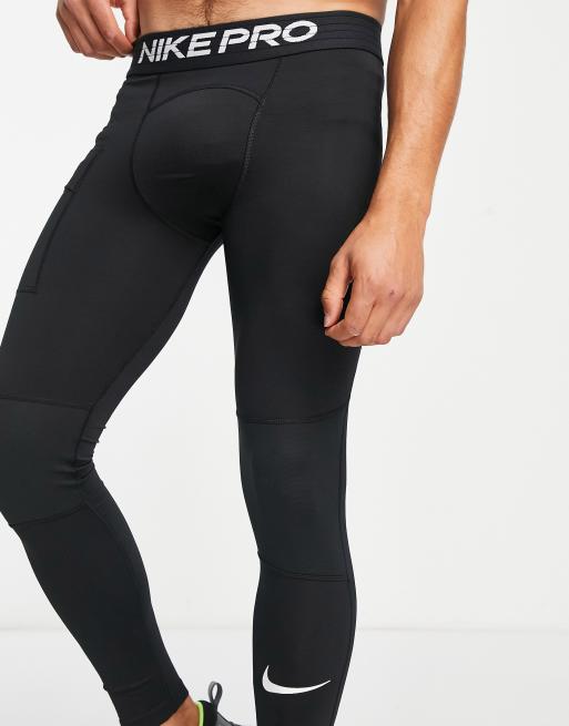 Nike Pro Warm Compression Leggings-Black - Hibbett