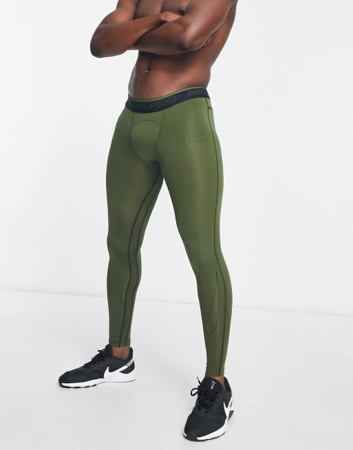 Nike Men's Pro Dri-FIT Tights in Green - ShopStyle Activewear Trousers