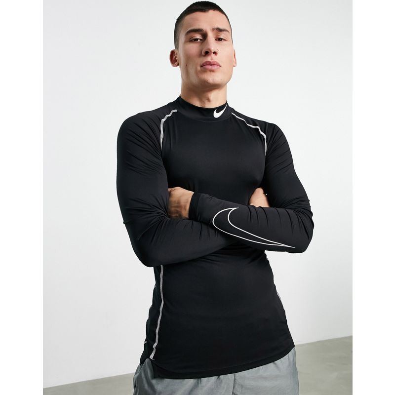 Palestra e allenamento 8edSN Nike - Pro Training Dri-FIT - Top a maniche lunghe slim accollato nero