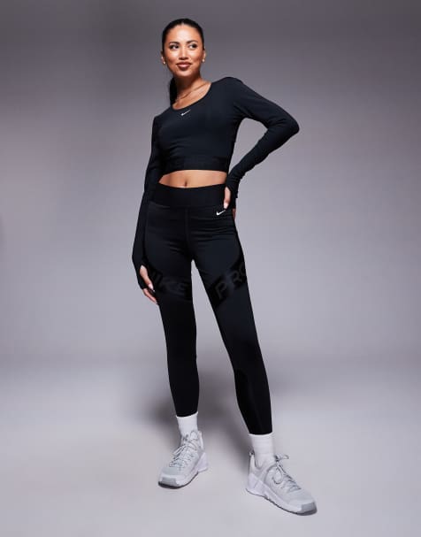 Nike - Pro Training - Dri-FIT - Vormgevende 7/8e legging met hoge taille in zwart - view 1