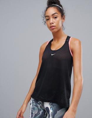 nike pro training tank in black