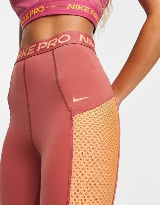 Nike Pro Training Femme Dri-FIT high rise leggings in pink ASOS