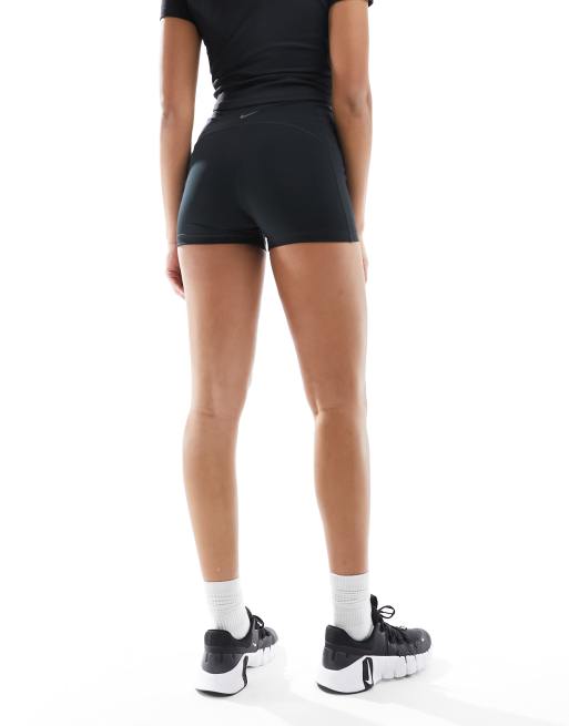 Nike Pro Training Femme Dri Fit high rise shorts in black