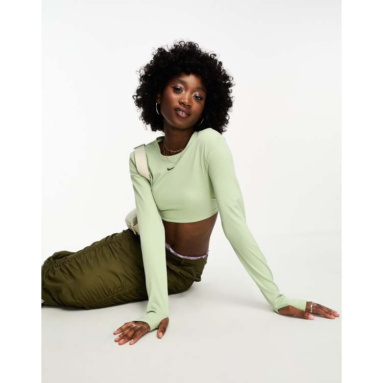 Nike Air Womens Dri-FIT 1/4 Zip Running Crop Top