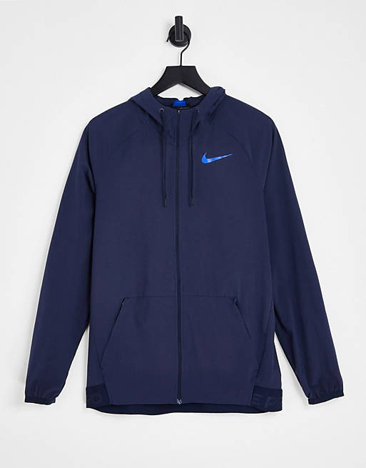 Nike - Pro Training - Fleece hoodie in marineblauw