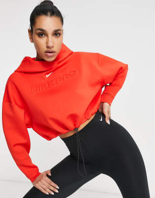 Nike pro best sale cropped pullover