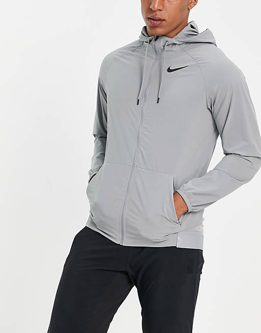 Nike Pro Training Flex Vent Max hooded jacket in grey | ASOS