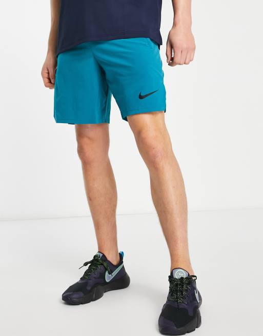 Nike - Pro Training - Flex Vent Max - Sneldrogende, 8 inch lange Dri-FIT short in groenblauw