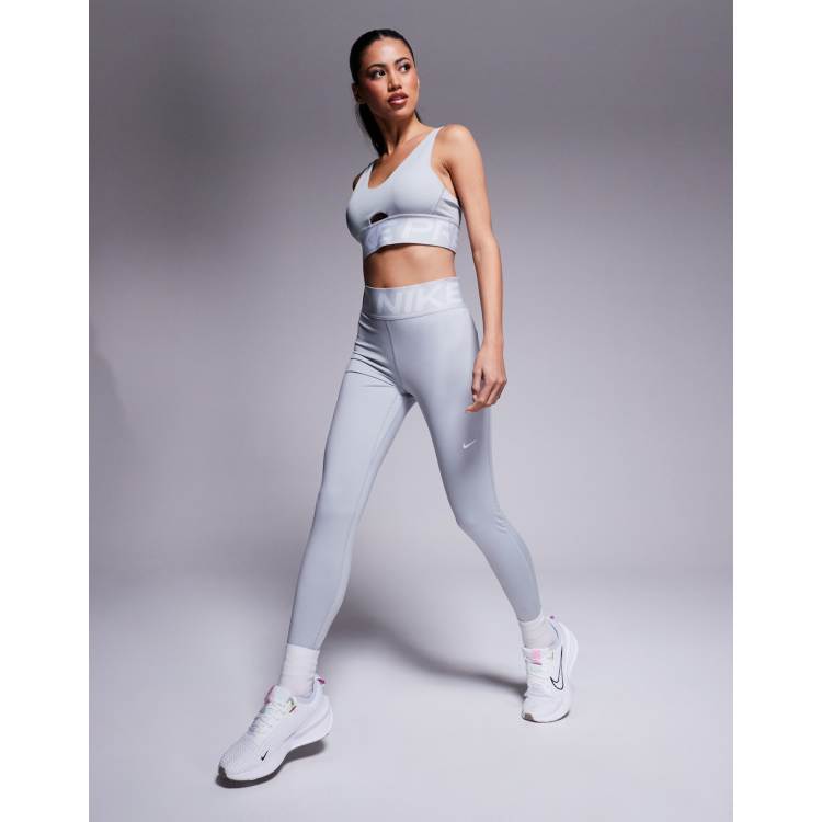Nike – Pro Training – Formende Leggings in Grau mit hohem Bund ASOS