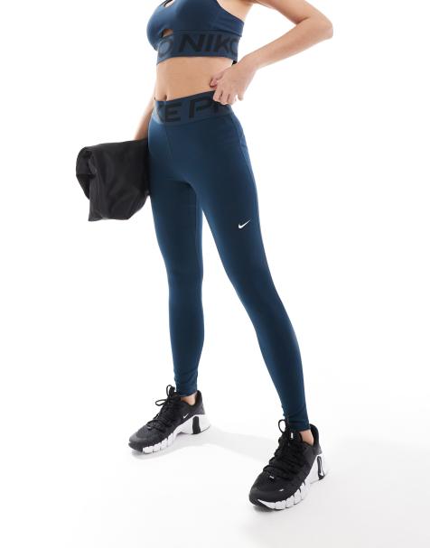 Nike – Pro Training – Granatowe legginsy modelujące z wysokim stanem - view 1