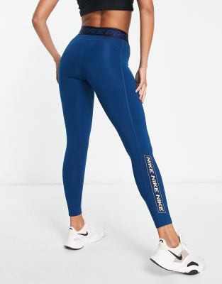 Nike - Pro Training GRX Dri-FIT - Leggings in Petrolblau mit mittelhohem Bund