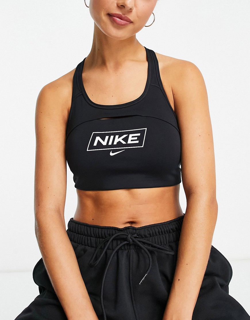 Nike Pro Training GX Dri-FIT Swoosh sports bra in black