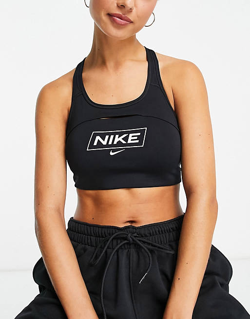 Nike Pro Training GX Dri-FIT Swoosh sports bra in black