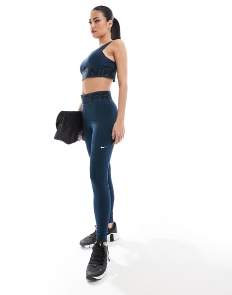 Nike Pro Training high-waisted sculpt leggings and sports bra in navy - view 1