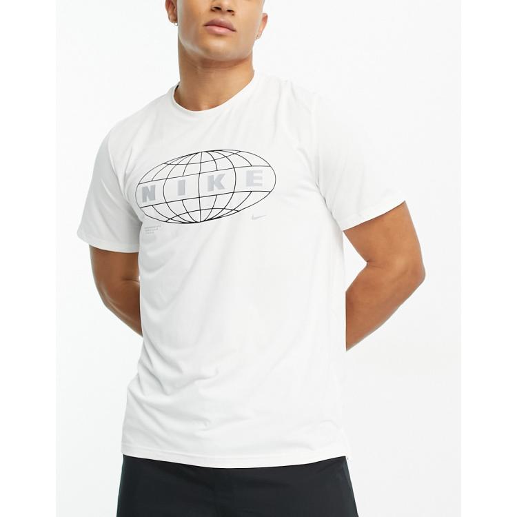 Nike Training Pro swoosh outline graphic slim compression tank in white