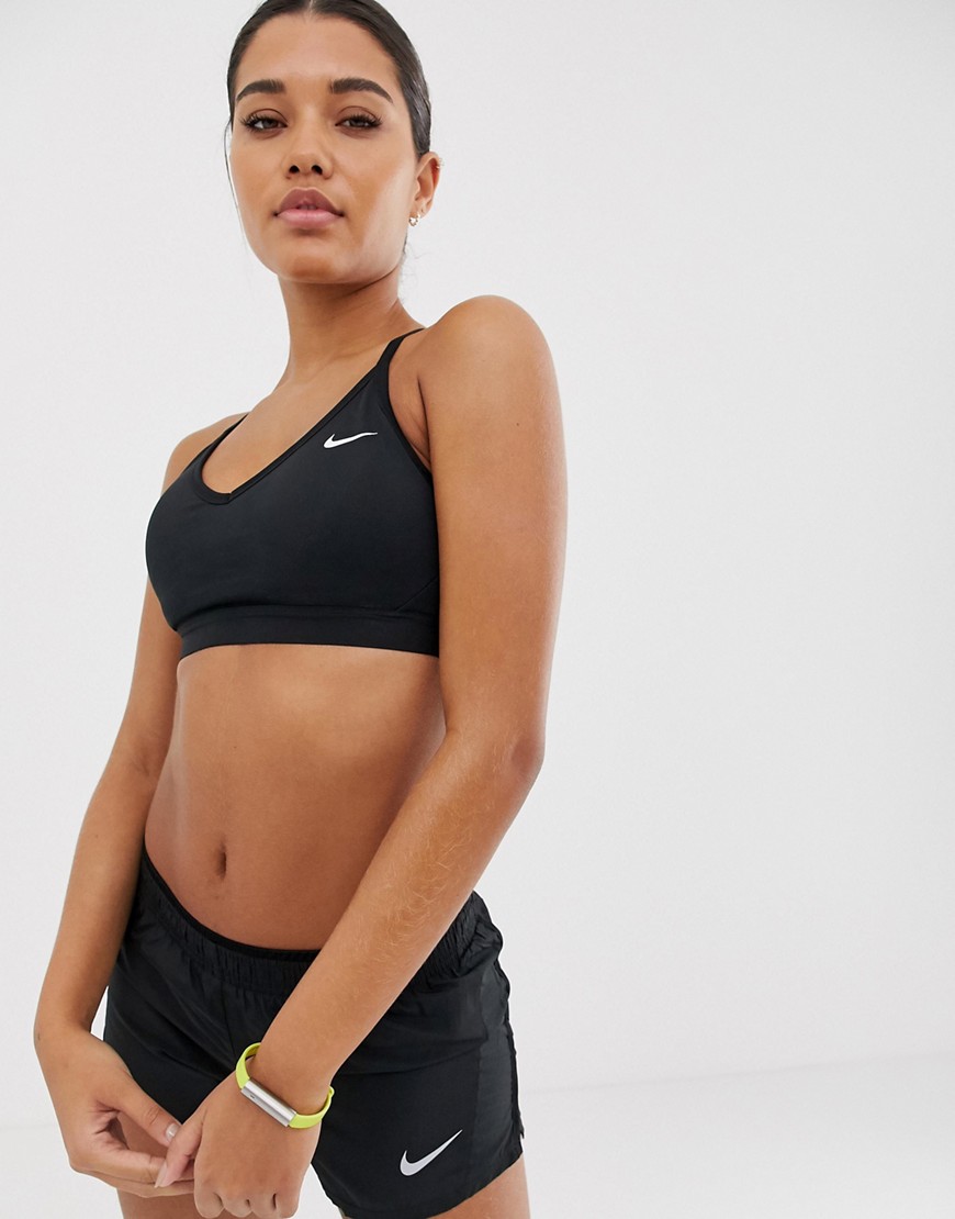Nike Pro Training Indy light support sports bra in black