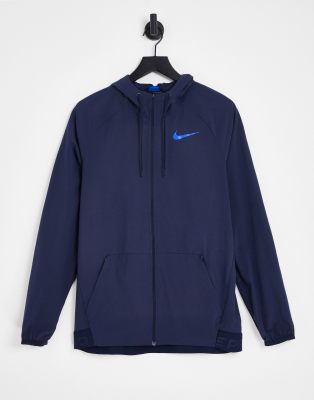 Nike – Pro Training – Kapuzenpullover aus Fleece in Marineblau | ASOS