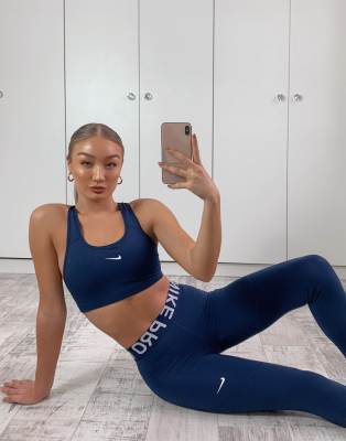 nike pro navy blue leggings