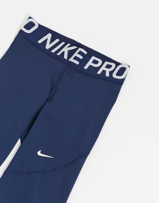 nike pro training leggings in navy