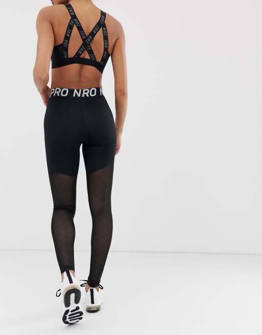 Nike Tights NIKE PRO with mesh in black