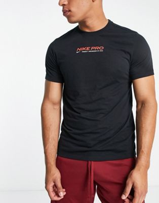 Nike Pro Training logo t-shirt in black - ASOS Price Checker
