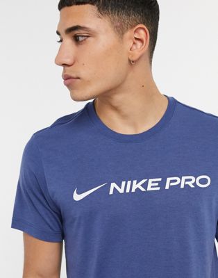 Nike Pro Training logo t-shirt in navy | ASOS