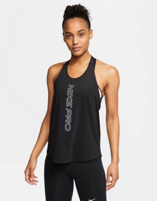 nike pro training tank in black