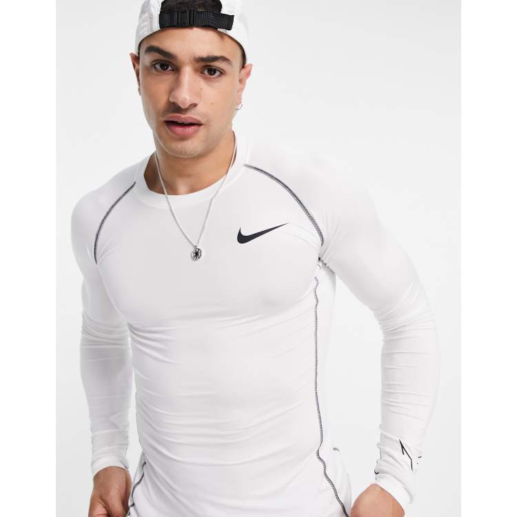 Nike Pro Training baselayer T-shirt in white