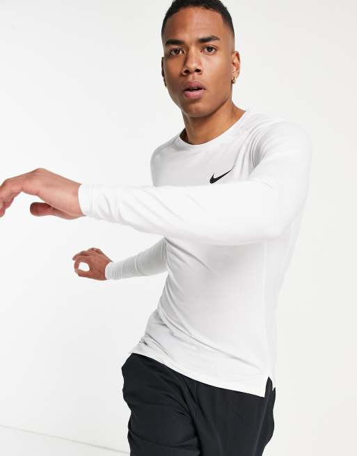 Nike white long sleeve on sale top