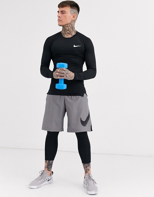 Nike Pro Training long sleeve base layer top in black