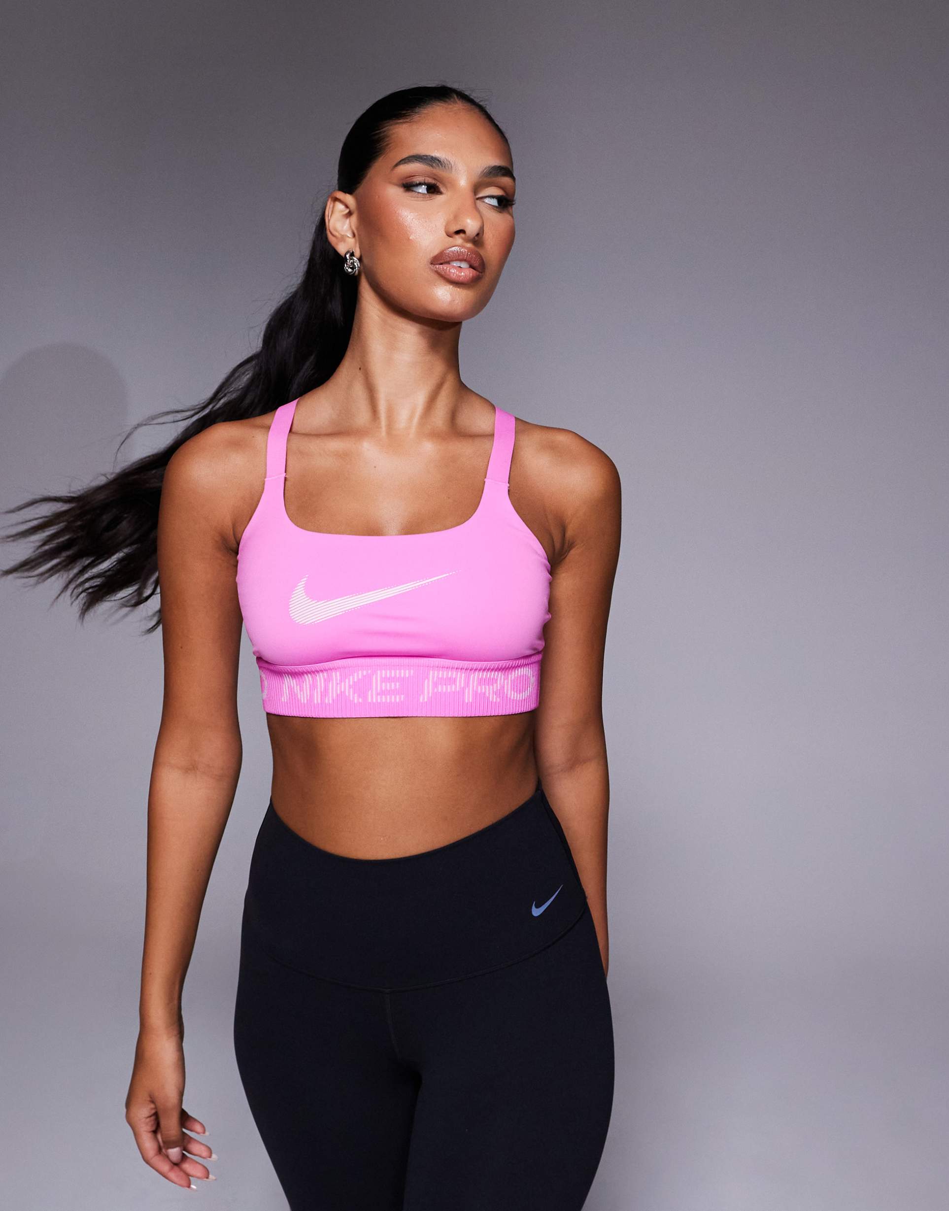 nike pro training low support sports bra in pink