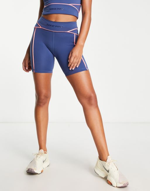 Nike - Pro - Training - Membership - Dri-FIT - Booty leggingshort in blauw, 2 van 4