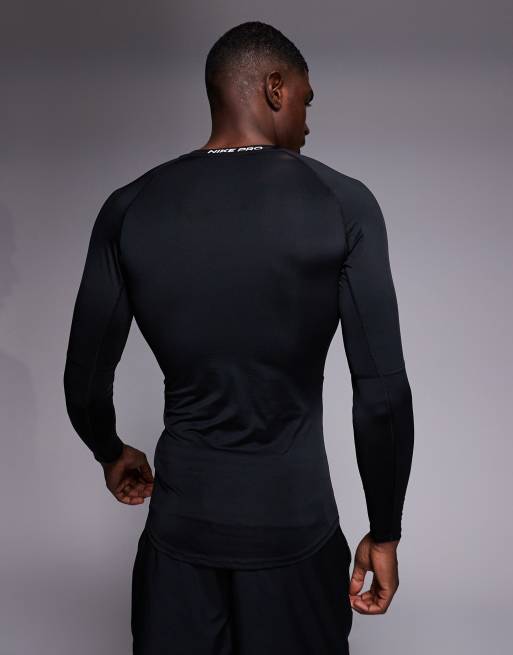 Nike Pro Training muscle fit long sleeve t-shirt in black