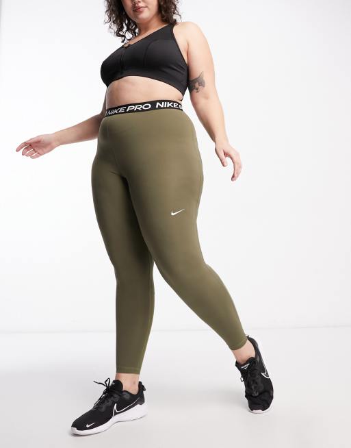 Green nike pro store leggings