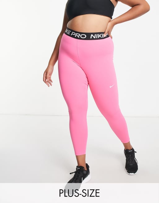 Nike Pro Women's High-Waisted 7/8 Leggings (Pink) Size Small