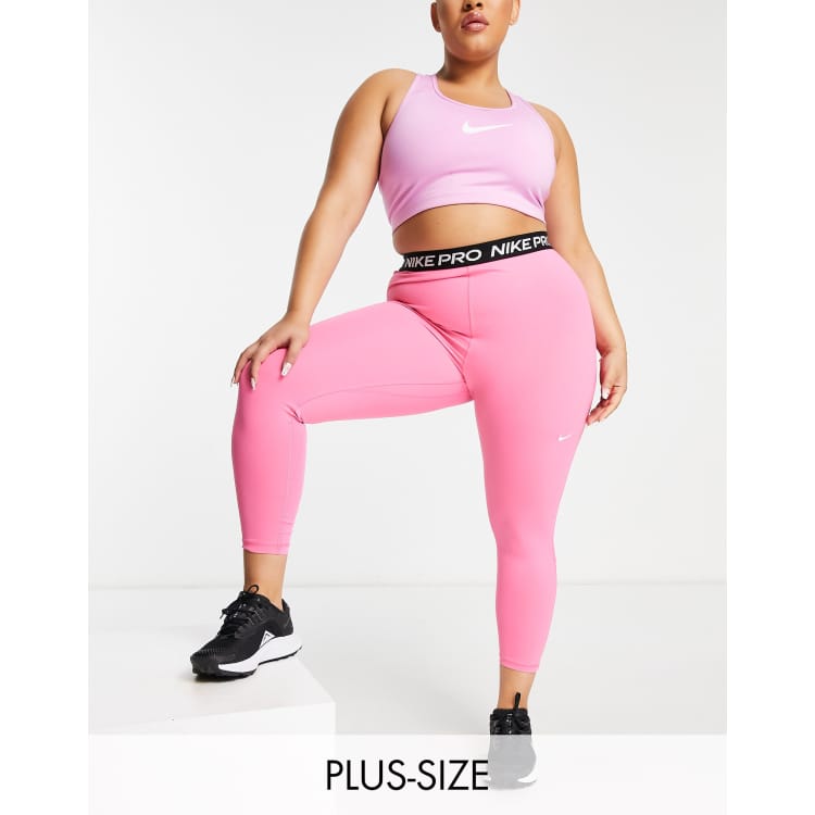 Nike Pro Training Plus 365 7 8 leggings in pink ASOS