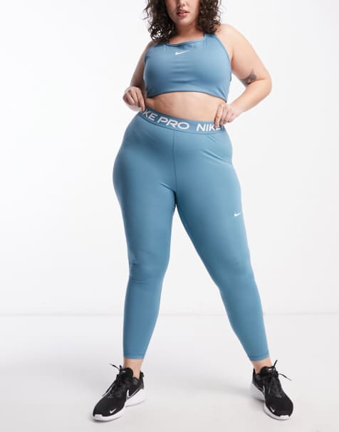 Zelos Curvy Womans Athletic Leggings Blue Multi Wide Waist Band Plus Size 1X