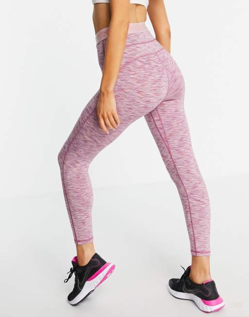 Nike Pro Training – Różowe legginsy o krótkim fasonie z efektem space dye