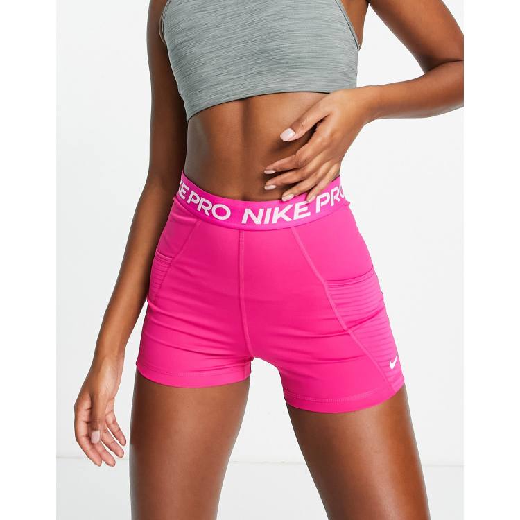 Nike Pro Training 3 inch booty shorts in fuschia pink