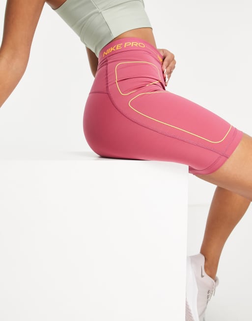 Nike Pro Orange Biker Short Length Tights & Leggings.