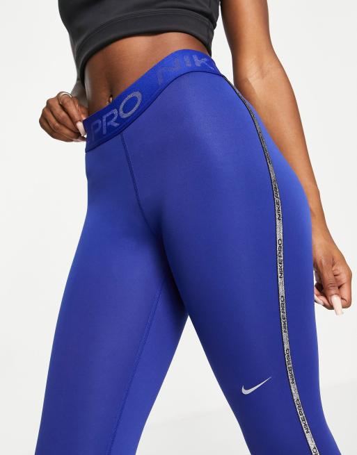 Nike Pro Training Sparkle leggings in blue