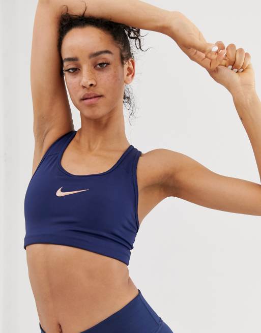 Buy Nike Women's Dri-FIT Swoosh Medium Support Sports Bra Blue in