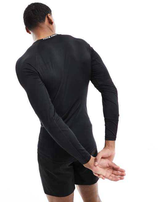 Nike Pro Training Swoosh Dri-Fit log sleeve t-shirt in black