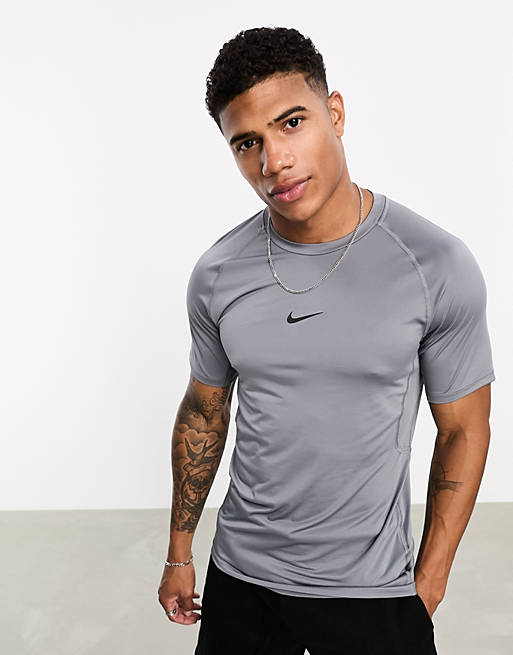 Nike Pro Training Swoosh Dri-Fit t-shirt in grey | ASOS