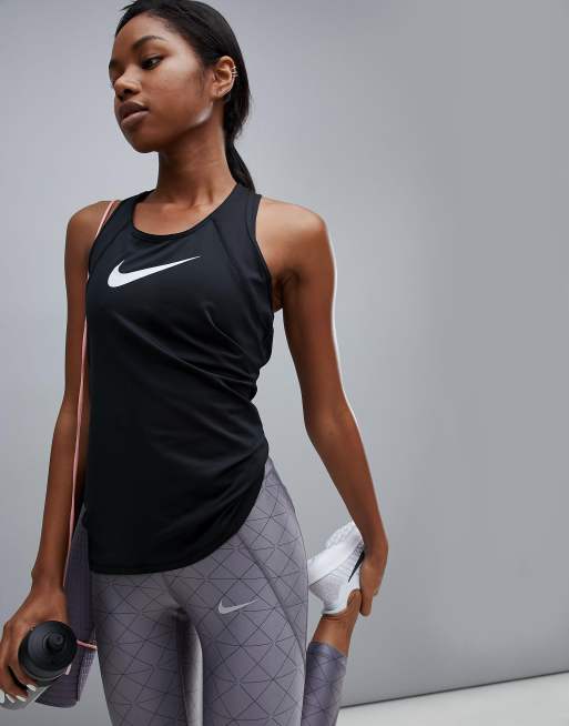 Nike pro training tank cheap in black