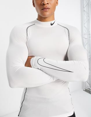 Nike Pro Training tight long sleeve mock neck tight top in